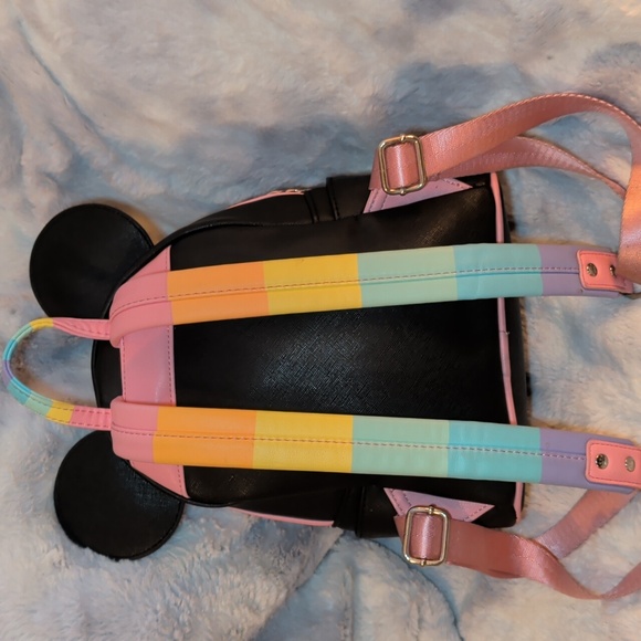 Disney Rainbow Mickey Mouse Pastel Backpack and Wallet Set - Picture 5 of 13
